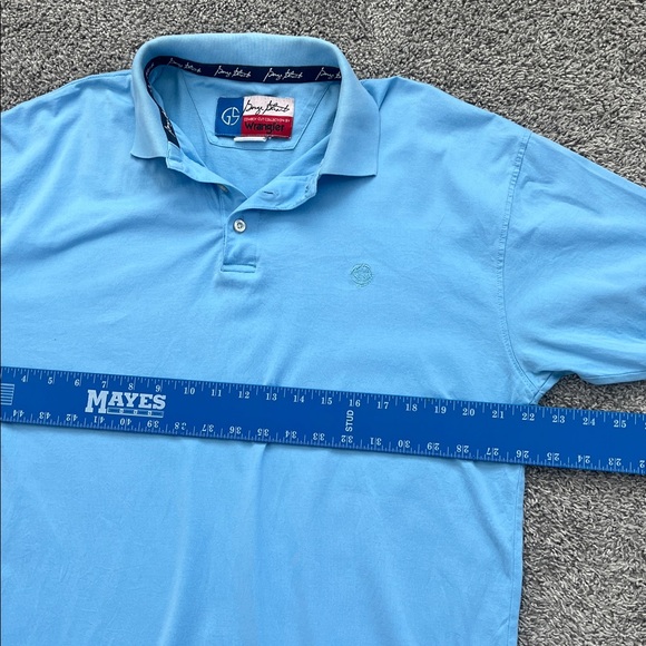 Wrangler Men's George Strait By Performance Light Blue Short Sleeve Polo Shirt-L - Picture 5 of 8